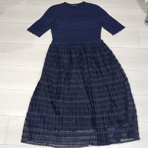 Leo And Ugo XS Wedding Elegant Navy Blue Sparkle Dress